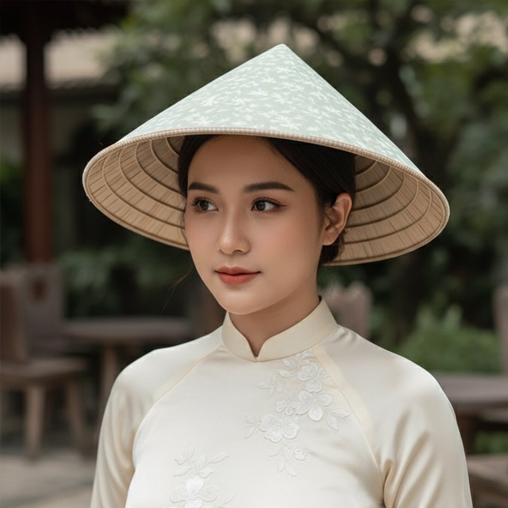 Nón lá gấm lụa xanh mint mang đến vẻ đẹp thanh lịch, tinh khôi và nhẹ nhàng. Được chế tác từ chất liệu gấm lụa cao cấp, sản phẩm vừa giữ được nét truyền thống, vừa tạo sự mới mẻ, sang trọng trong từng chi tiết.