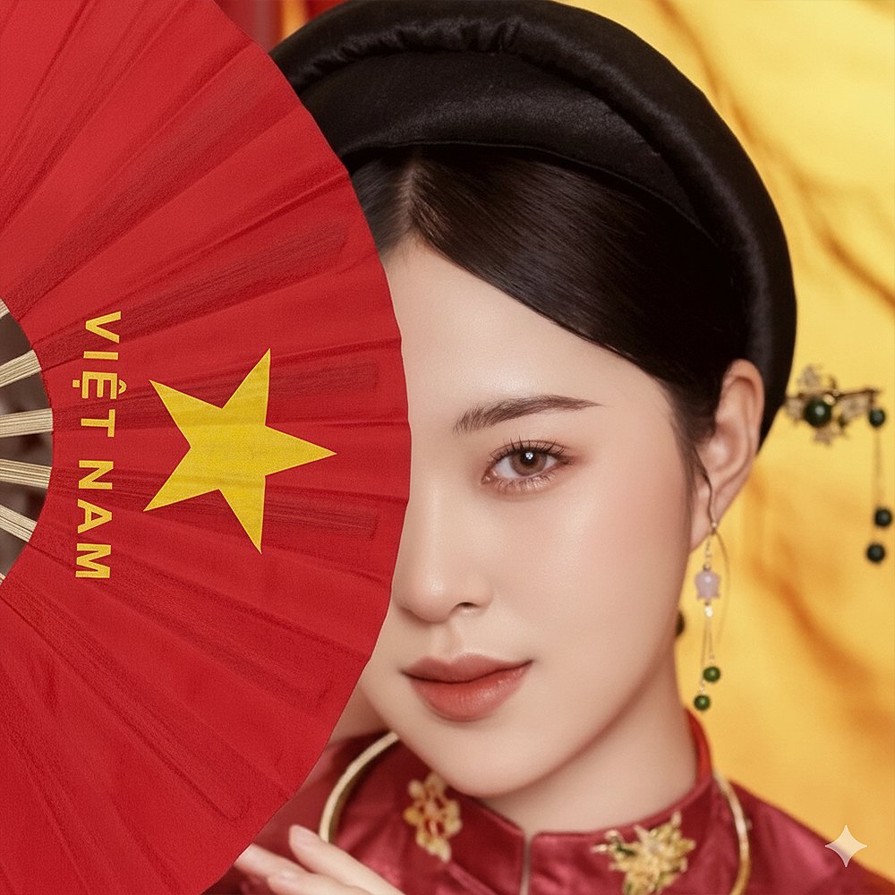 Cho Thuê Quạt Giấy Đỏ Sao Vàng