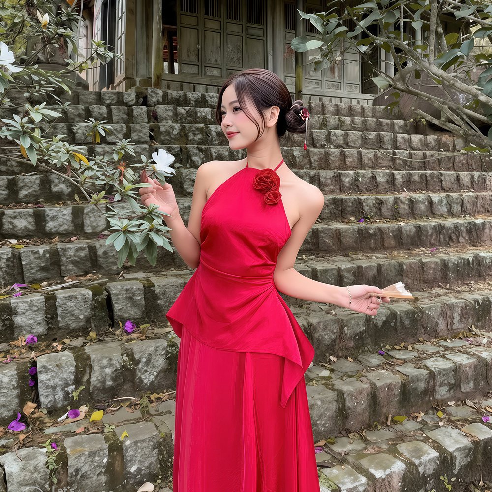 Cho Thuê Set Yếm Lụa Đỏ Lọ Lem