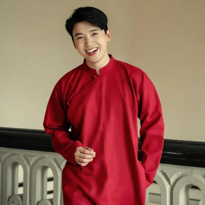 Thuê Áo Dài Nam Đỏ truyền thống cho lễ cưới hỏi