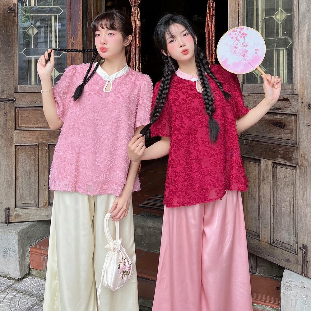 Cho Thuê Set Yếm Đỏ Lông Vũ Cổ Tàu