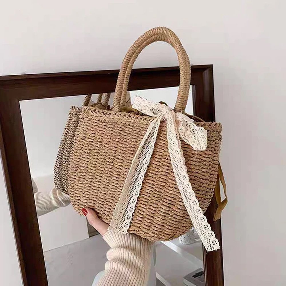 Túi Cói Cầm Tay Dáng Bầu – Đỉnh Cao Của Sự Tinh Tế Cầm Tay