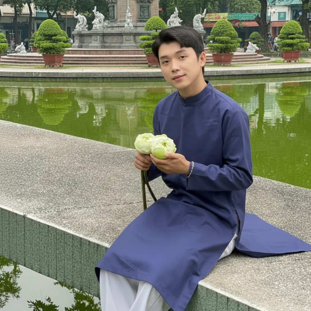 Bạn tìm kiếm một chiếc áo dài nam với sắc Xanh Dương nam tính, trẻ trung, và có sẵn các size lớn? Dịch vụ Thuê Áo Dài Nam Trơn Xanh Dương tại Tiệm Nhà Bông là lựa chọn tuyệt vời, phục vụ cả khách hàng có nhu cầu Bigsize (size 3XL). Chiếc áo dài này sử dụng tông màu Xanh Dương tươi sáng, form cách tân hiện đại, được may từ Vải Tafta cứng giúp áo luôn đứng dáng, tôn lên phong thái tự tin và mạnh mẽ.