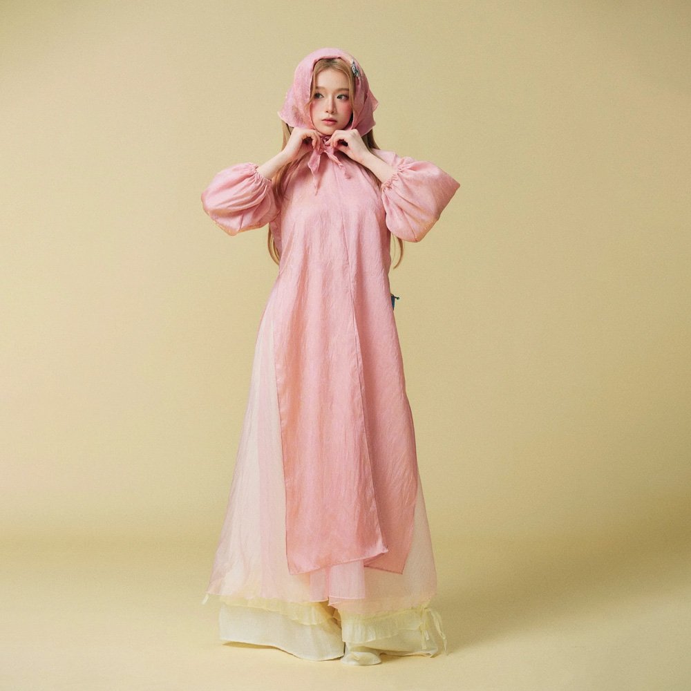 Cho Thuê Áo Dài Linh Sa Remmus Hồng Phối Quần